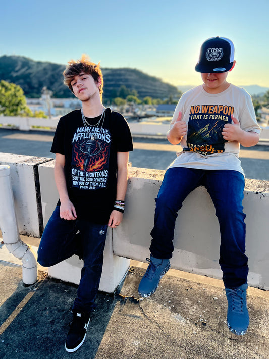 Psalm 34:19 – Afflictions Tee
“Many are the afflictions of the righteous, but the Lord delivers.”