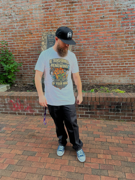 Romans 12:2 – Renew Your Mind Tee
“Be transformed by the renewing of your mind.”